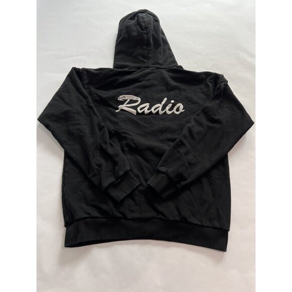Flat Earth Radio Hoodie in Black - Picture 3 of 4